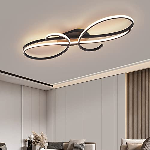 Lámpara de techo LED regulable,Lámpara de techo salón con mando a distancia,Lámpara de salón creativa en metal, Plafon Led techo para dormitorio comedor sala de estar, iluminación interior,3000K~6000K