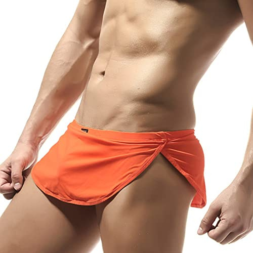 liaddkv Underkläder män sexiga trosor män trosor låg midja underbyxor korta bomullstrosor män sport G-string kalsonger bikini badbyxor män tajta trosor kalsonger män, apelsin, M