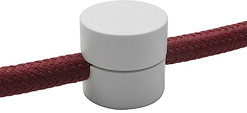 Amarcords - 5 Decentratori da soffitto o parete per lampade e sospensioni. Gancio da parete pressacavo con regolazione cavo a vista - Decentratore cavo elettrico colore BIANCO