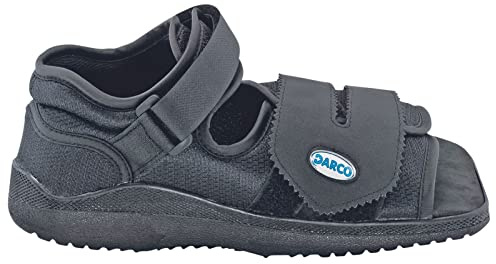 DARCO MedSurg - Scarpa terapeutica post-operatoria con sistema sanitario, stabilizzatore post-operatorio, per alleviare la pressione, per piede destro o sinistro, colore nero, Nero , X-Large largo