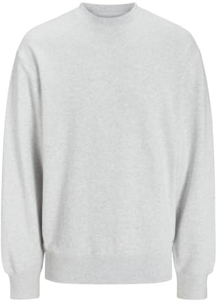 JACK&JONES Jjecharge Sweat Crew Neck Noos, Vit melange, XL