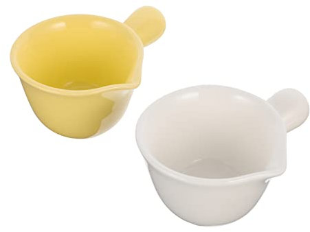 OUNONA 2stücke Keramik-dip-schalen Mit Langem Griff Für Soßen Essig Und Snacks Hitzebeständig Für Küche Partys Picknick Und Grillabende