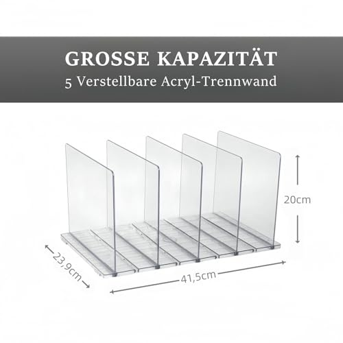 5 Stück Transparente Acryl Regaltrenner