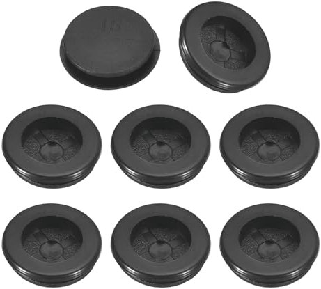 sourcing map 64Pcs Rubber Grommets 5/8 (15mm) Drill Hole, 2/4 (12mm) ID Single Sided Hole Plugs Ring Gasket for Firewall Cable Wire Protecting, Black