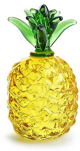 ZEERSHEE - Statuina di Ananas in Cristallo, Frutti di Ananas, Decorazione da Collezione per Casa, Cucina e Festa, Ornamenti in Vetro Soffiato a Mano, Idea Regalo per Donne e Uomini