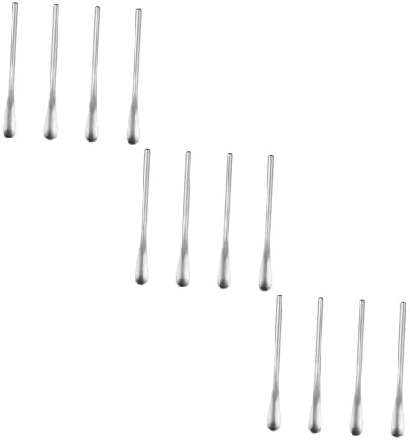PRETYZOOM 12 Piezas Cuchara para Helado Cuchara De Miel Cucharada De Helado Palitos para Remover Café Cuchara para Mezclar Cócteles Cuchara De Helado Silver Reutilizable