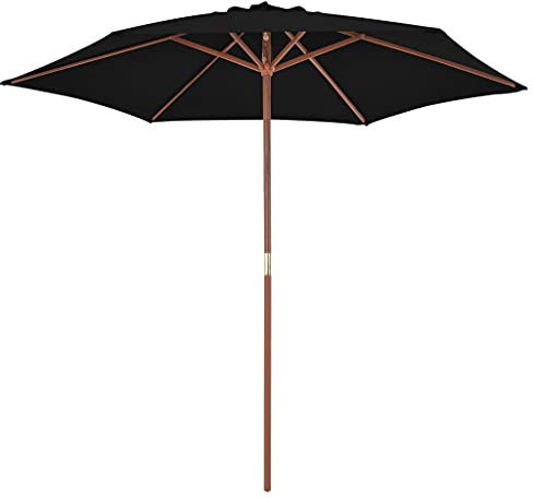 Hovothy Gartenschirm Balkon-Sonnenschirm Hochwertigen Marktschirm Parasol Strandschirm Terrassenschirm UV-beständigem Schirmdach Stilvollen und Praktischen Design Schwarz 270x244 cm