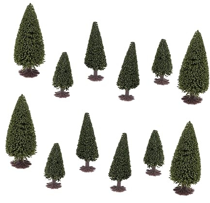 Ciieeo 15 Stück Kleiner Zedernbaum Modelllandschaftsbäume aus Schwamm und Eisendraht für 1:100 bis 1:200 Tischdekoration und Architekturmodelle