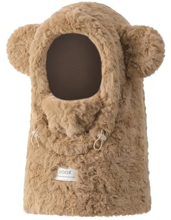 WJUHYGTF Damen Winter 3 in 1 Mütze Bärenohren,Schal Handschuh Kapuzenschal Mit Handschuhen Katzenohren Versteckter Tasche Erwachsene,B