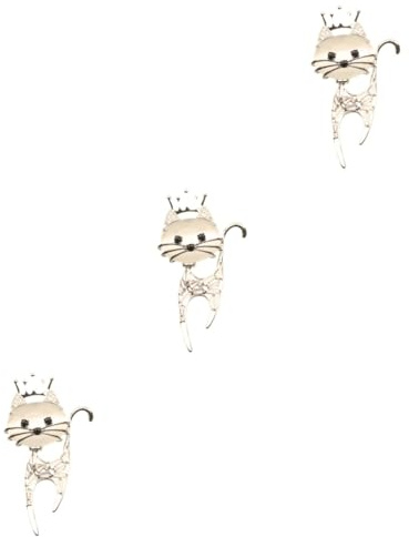 Holibanna 3 Pièces de épinglette animal mode broche insignes de chats revers émail chats tissu unique épingle à nourrice pince à linge Silver