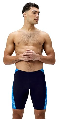 Speedo HyperBoom Panel Jammer para Hombre, Navy/Lagoon Blue, 38