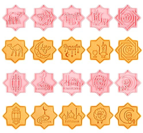 Ramadan Deko Ausstechformen, 10 Stück Ramadan Ausstechformen Keksausstecher Eid Mubarak Ausstechformen Set Ramadan Deko Set Keks Fondant Kuchen Backen Ausstecher für Ramadan (A)