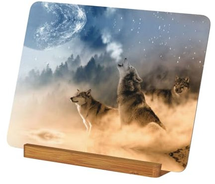 KSANNNS Wilder Tier-Wolf-Druck, Fotorahmen-Ornament, resistent gegen Herunterfallen und langlebig
