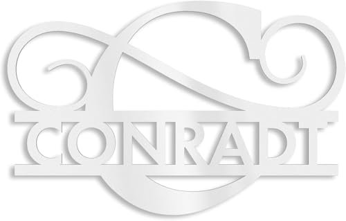 Metzler Targa monogramma per porta in acciaio inox, targhetta personalizzata bianca traffico RAL 9016, campanello con lettere individuali, antiruggine e resistente alle intemperie, prodotto in