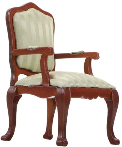 Toyvian Dollhouse Miniatur Möbel Gestreifter Armchair Für Puppenhaus-Wohnzimmer Dekorativ Und Funktional Für Lebendige Szenen Und Accessoires