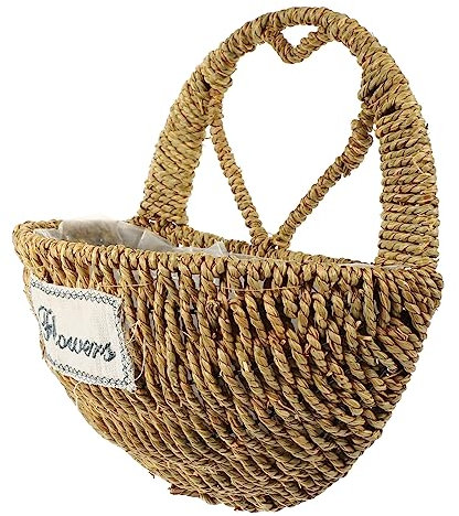 YARNOW Cesto Appeso Woven Paglia Per Piante Decorazione Murale Elegante Per Interni Ed Esterni Per e Balconi Capacità e Design Raffinato