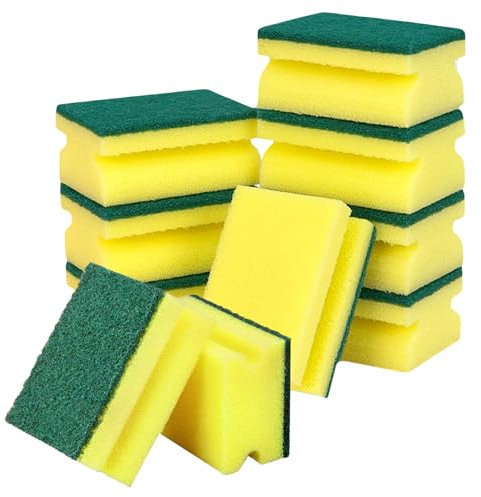 DAJING 16pk Heavy Duty Kitchen Sponges, Non-Scratch Design, Ergonomic Grip, Multi-Use, Durable, Absorbent, Perfect for Pots, Pans, Dishes, and Household Surfaces