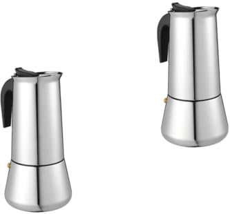 TOPPERFUN 2 Pezzi caffettiera caffettiera espresso caffè espresso inossidabile bollitore per il caffè Acciaio inossidabile