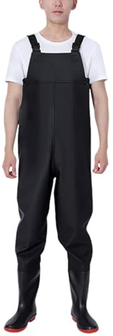 ENEN Wathose mit Stiefel für Herren und Damen Wasserdicht, Neopren Wathose mit Füsslingen PVC Angelhose mit Verstellbarer Riemen Anglerhose rutschfest Gr 36-47