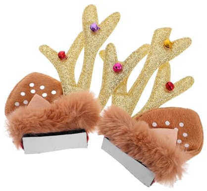 MAGICLULU Weihnachtliche Rentiergeweih Helmdekoration Weiches Plüschmaterial Einfache Anbringung Kompatibel Mit Motorrad Fahrradhelmen Robuste Festliche Helm Accessories Geschenkidee