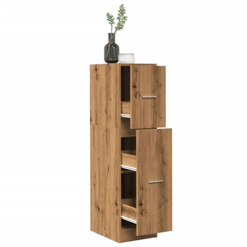 Apothekerschrank Artisan-Eiche 30x41x118 cm Holzwerkstoff, Aktenschrank Mehrzweckschrank Vitrinenschrank Garderobenschrank Geeignet für Büro Flur Wohnheim Wohnzimmer