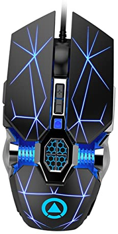 SEWACC Souris Gaming Design Ergonomique Rétroéclairage RGB Filaire USB Capteur Optique 3200 Dpi, Coque en Abs pour Joueurs PC