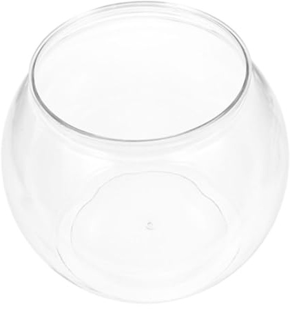 Toddmomy Bocal Poisson Rond Plastique Transparent Compact Résistant Aux Chocs Facile À Nettoyer Petit Aquarium De Bureau pour Betta Et Poissons Décoratifs