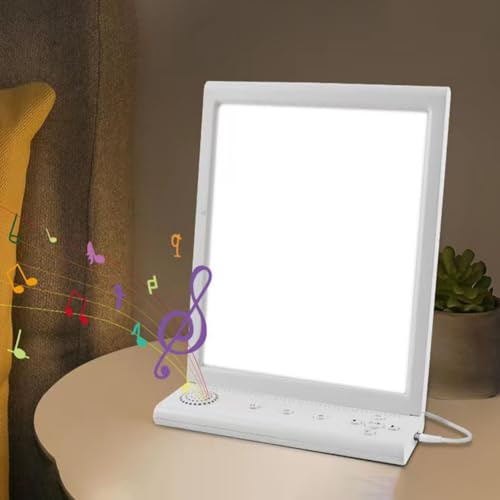 Lampada per terapia della luce LED da 10.000 Lux con rumore bianco, controllo touch, 3 temperature di colore, simulazione di luce diurna regolabile, funzione timer - illumina il tuo umore!