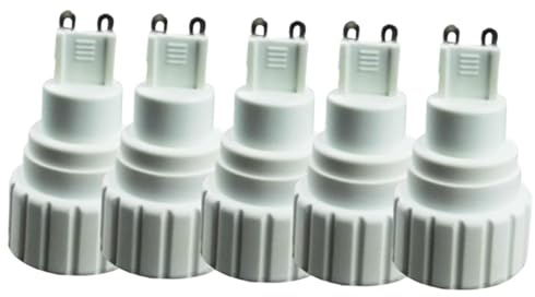 Sharplace 5 Stück G9 auf GU10 Adapter-Lampenfassung Zubehör Robuster Ersatz Hitzebeständig Professioneller Premium Leichter Lichtkonverter