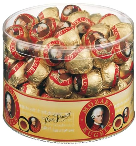 Victor Schmidt Mozartkugeln – Original aus Österreich – Edle Pralinen mit Nougat & Marzipan – 825g (1er Pack)