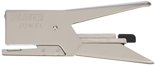 Leitz Juwel 2000 Heftzange, Für 12 Blatt, Ergonomisches Design aus Metall, Hinterlademechanik, Für Juwel Heftklammern 4 mm, Metall, 55570082