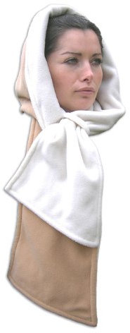 Inther Max Damen Schal Beige et Blanc