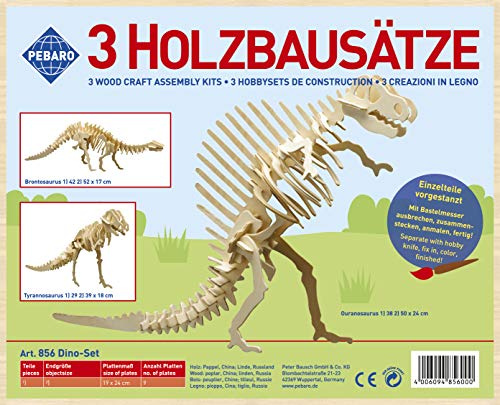 Pebaro Donau Elektronik_M856 träbyggsats set 3D-pussel – 3-delat dinosaurieset