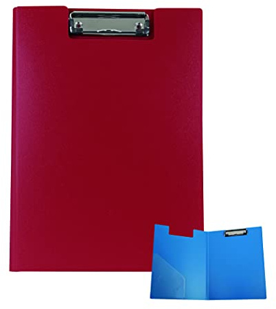 Alevar Klemmbrett aus PVC, mit Deckel A4, Rot