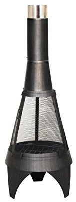 Buschbeck Feuerstelle, Gartenkamin Mesh Colorado, silber/schwarz, 45 x 45 x 125 cm, 90133.000