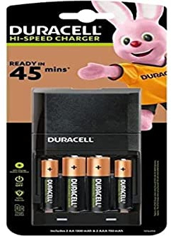 Duracell - Conjunto de cargador múltiple de alta velocidad, 2 pilas AA y 2 pilas AAA