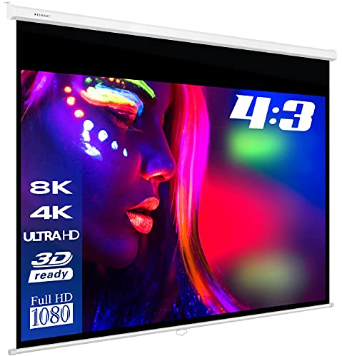 ESMART Professionale MIROLO Schermo di rollo manuale 244 x 183 cm (120) 4:3 | Schermo per proiezione proiettore home cinema Schermo per tende a rullo LCD LED