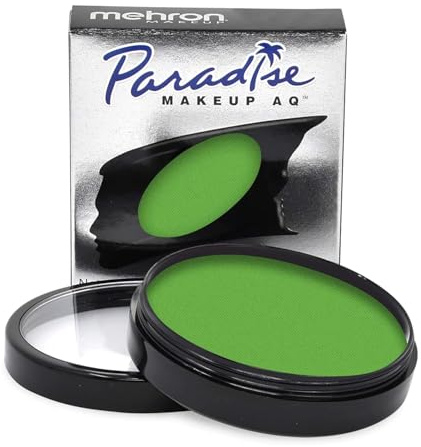 Mehron Makeup Paradise Makeup AQ Refill Size | Stage & Screen Performance, Face & Body Painting, Beauty, Cosplay, and Halloween | Water Activated Face Paint, Body Paint 1.4 oz (40 g) - Light Green