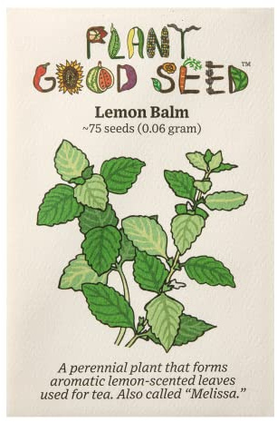 Plant Good Seed Organic Lemon Balm Melissa Seeds for Planting: Fragrant Perennial Herb, Green Aromatic Leaves - 75 Seed Packet