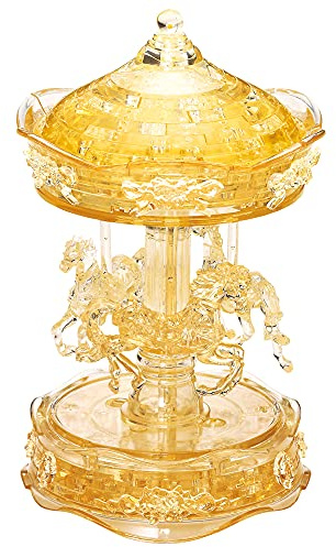 Crystal Puzzle | 3D Karussell | Transparentes Design | 83 Teile | Bausatz für Kinder und Erwachsene | HCM Kinzel