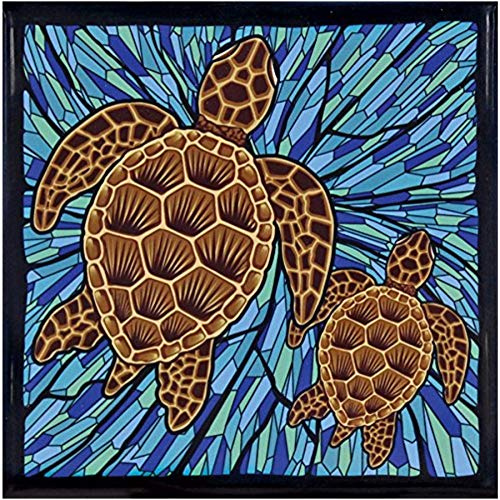 Hawaii Ceramic Tile Trivet Blue Honu Turtle