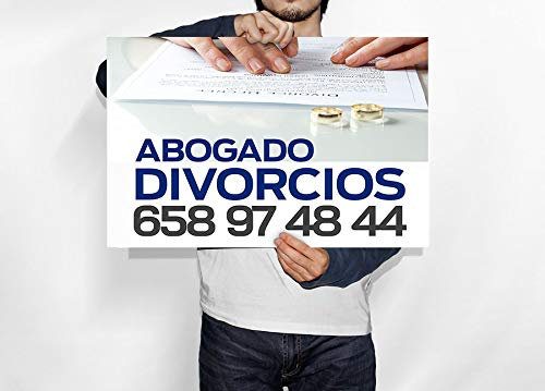 Oedim 5 Carteles de Abogados Divorcios 100x50cm | Fabricado en Polipropileno | Artículos para Inmobiliarias y Particulares | Señalética Elegante, Moderna|100% Personalizable|
