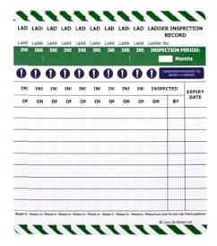 LIVELIFEBETTER® Ladder Tag - 10 Inserts - For Ladder Safety Inspection - Durable Polypropylene (PP) Tags - UK:HSE Compliant
