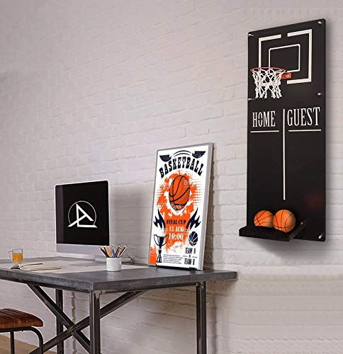 Ocartes Aro de baloncesto para decoración de metal, aro de baloncesto, aro de baloncesto montado en la pared con sala de deportes, aro de baloncesto, oficina, sala de juegos