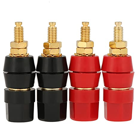 4 Stücke Audio Lautsprecher Binding Post Schwarz und Rot für Bananenbuchse Adapter Stecker Terminal Buchse Chassis HIFI Audio Stecker