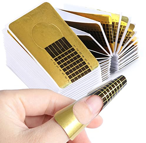 SULIUDAJI Rotolo Cartine Oro 100 Pezzi Nail Art Per Ricostruzione Allungamento Sagome per UnghieExtension model for professional UV gel nail