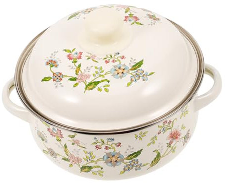Yardwe Casserole Émail Pot à Soupe Multifonction Pour Induction Et Gaz Aux Températures Avec Poignées Antidérapantes