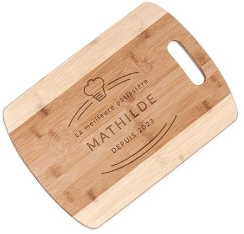 Maverton Planche à découper avec gravure, Grande Planche en bambou | Plateau de service personnalisé, pour femmes, Accessoire pour elle, pour anniversaire, pour Noël, pâtisserie