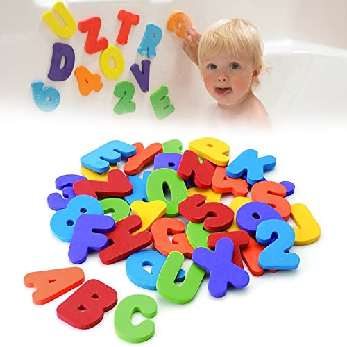 Buchstaben und Zahlen, Duschspielzeug aus Schaumstoff für Babys und Kinder, schwimmendes Badewannenspiel, 36-teilig