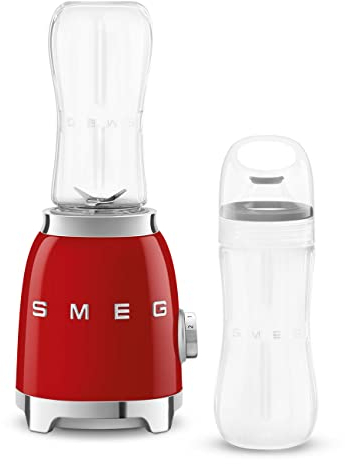 SMEG Batidora personal retro con 2 botellas PBF01RDUS, rojo, mediano